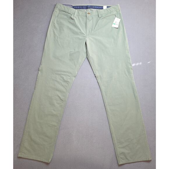 Vineyard Vines Performance Golf Pants Mens 35x30 Surplus Green Stretch 5 Pocket - Picture 1 of 8